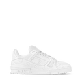All-White Monogram-Pattern Trainer Sneakers