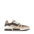 Brown & Beige Trainer Sneakers
