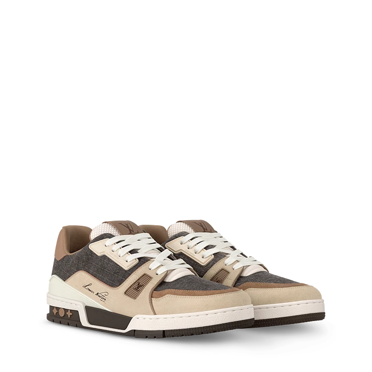 Brown & Beige Trainer Sneakers