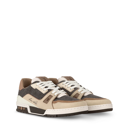 Brown & Beige Trainer Sneakers