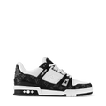Black & White Monogram-Pattern Trainer Sneakers