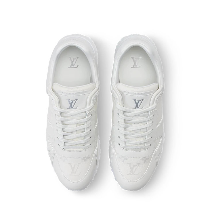 All-White Monogram-Pattern Sneakers