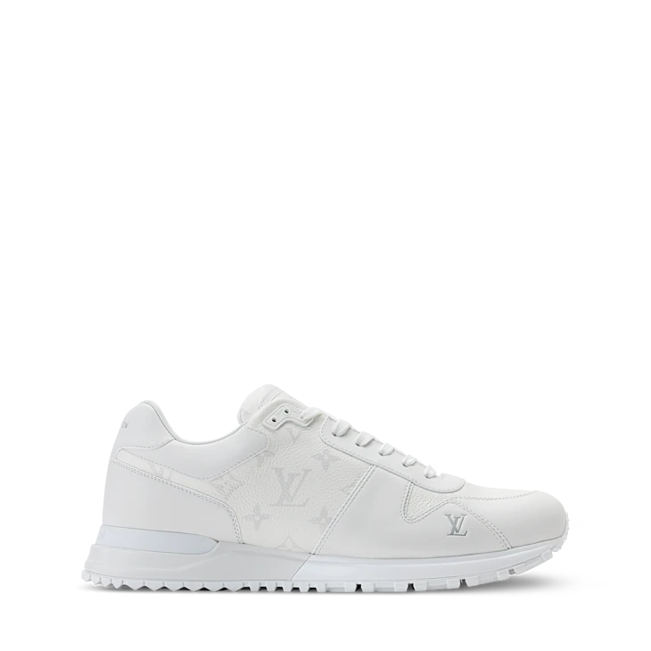 All-White Monogram-Pattern Sneakers