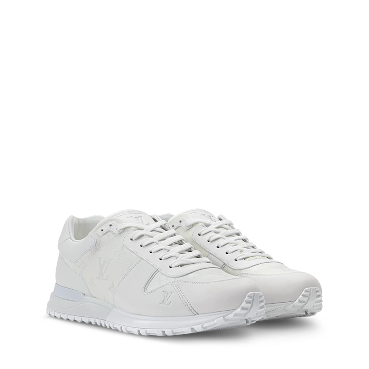 All-White Monogram-Pattern Sneakers