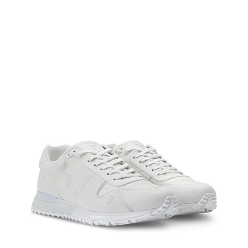 All-White Monogram-Pattern Sneakers
